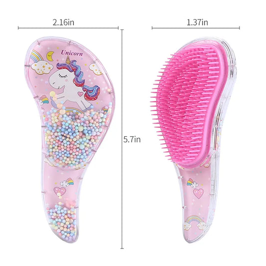 Cartoon Magic Comb Anti-static Massage Unicorn Hair Brushes Tangle Detangle Shower Massage Hairbrush Comb Salon Accessories Pink