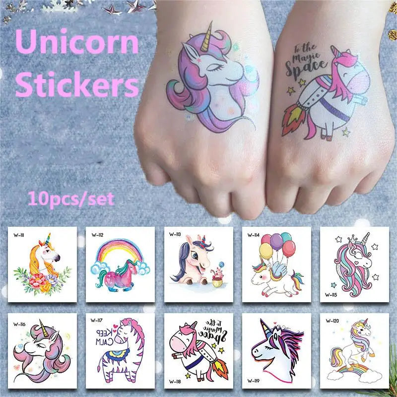 10pcs Rainbow Unicorn Slap Bracelets Gifts Unicornio Party Decoration Happy Kids Girls Rainbow Horse Theme Birthday Party Favors