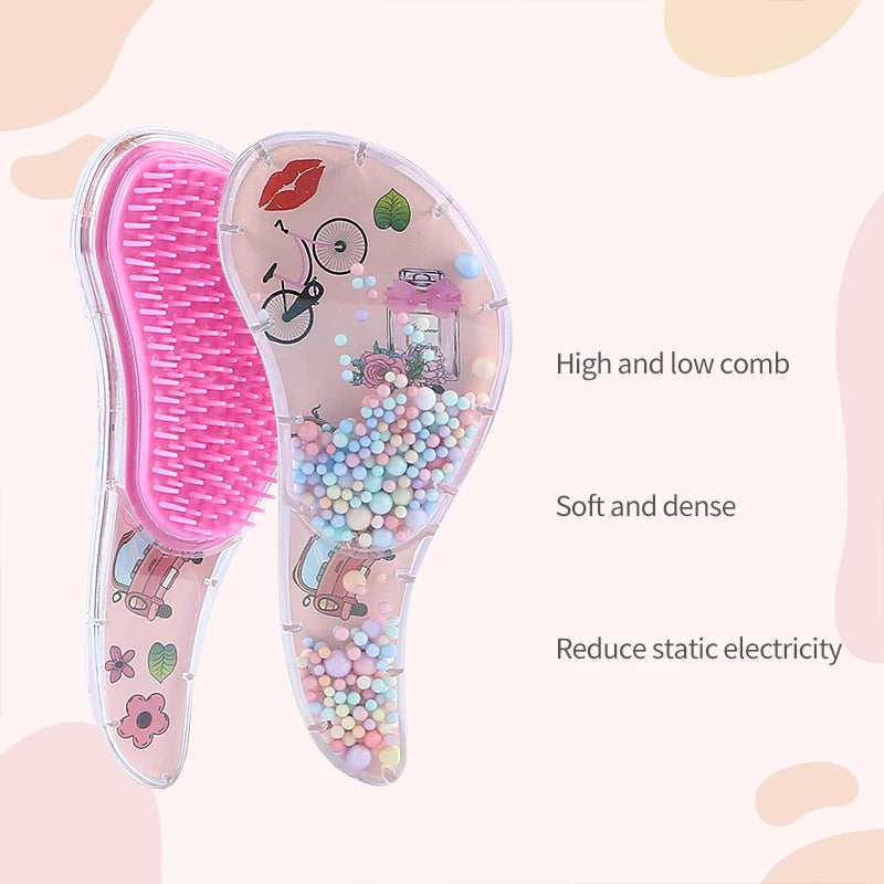 Cartoon Magic Comb Anti-static Massage Unicorn Hair Brushes Tangle Detangle Shower Massage Hairbrush Comb Salon Accessories Pink