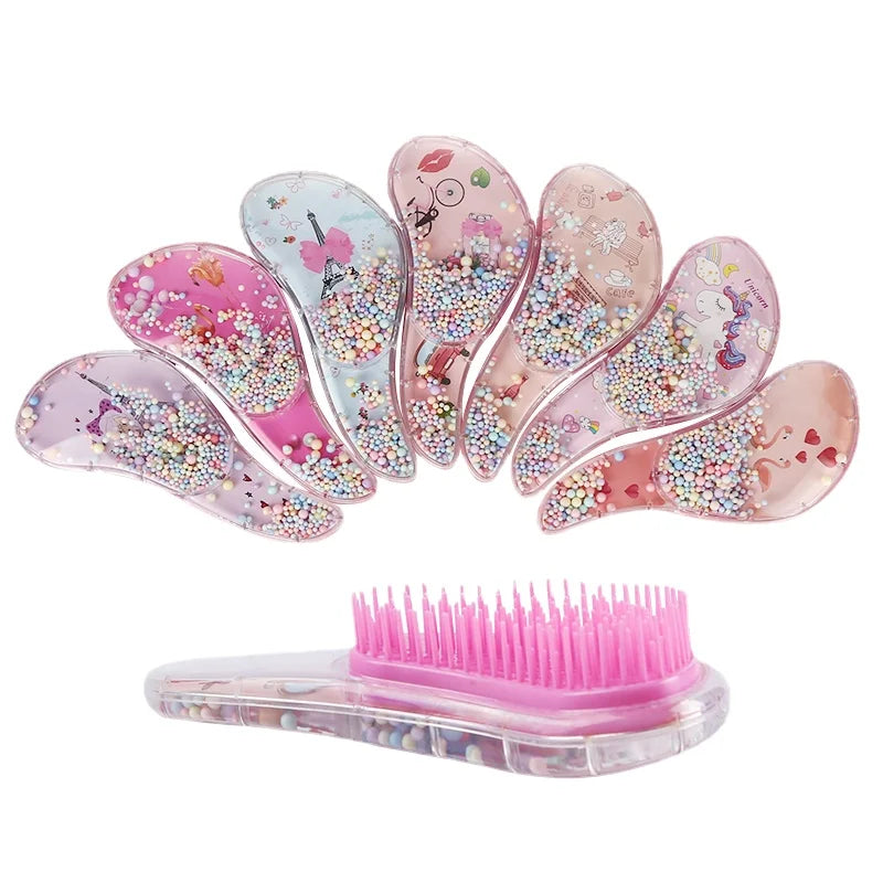 Cartoon Magic Comb Anti-static Massage Unicorn Hair Brushes Tangle Detangle Shower Massage Hairbrush Comb Salon Accessories Pink